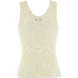 White Silk Sleeveles T-Shirt
