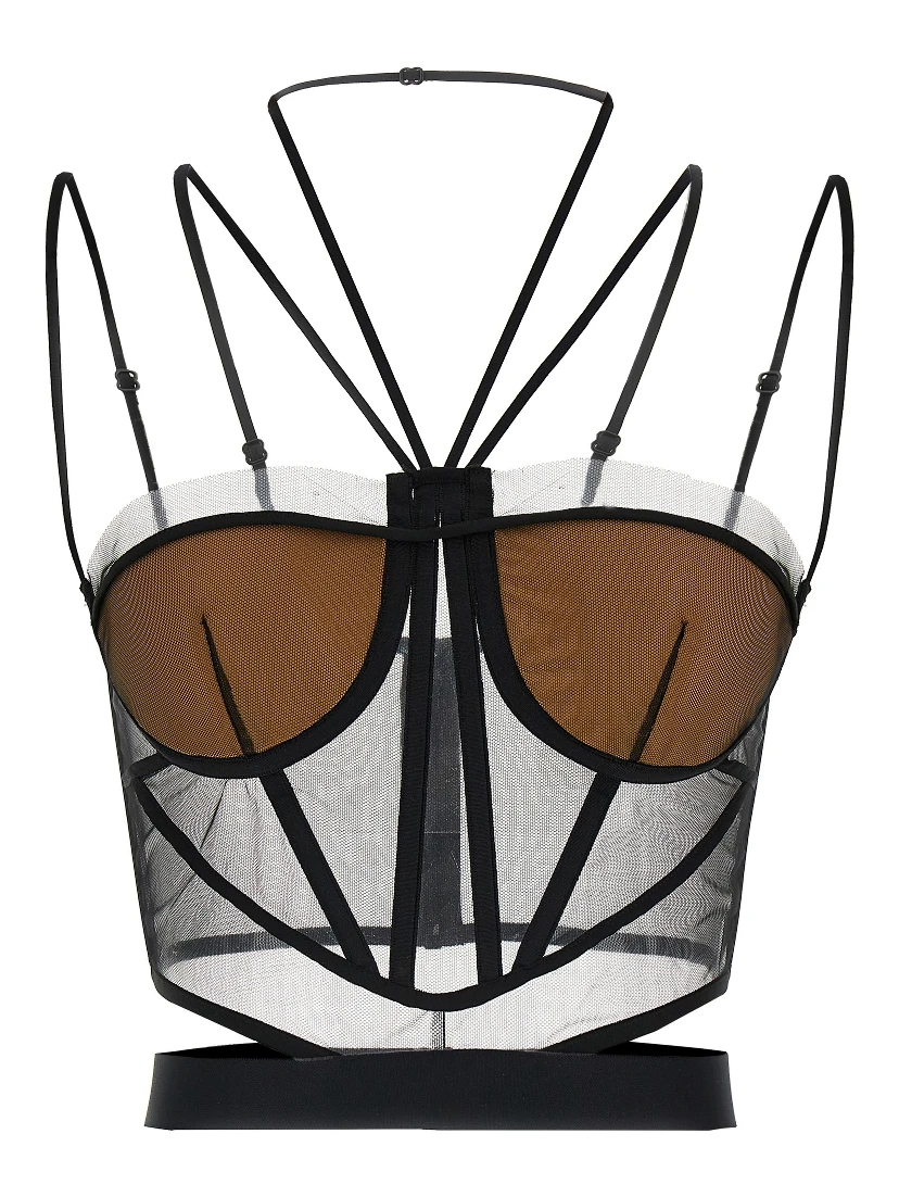 Black Polyamide Tank Tops