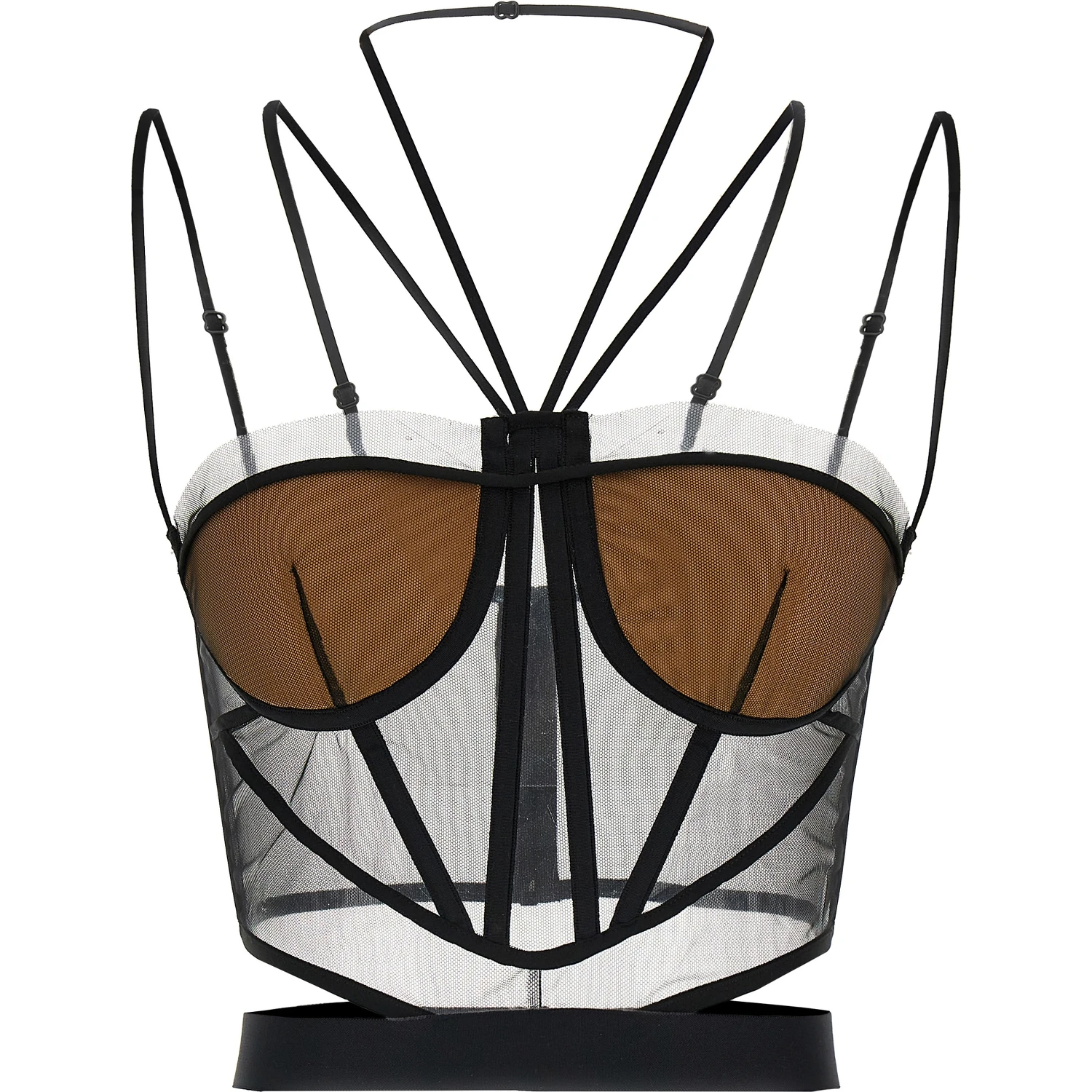 Black Polyamide Tank Tops