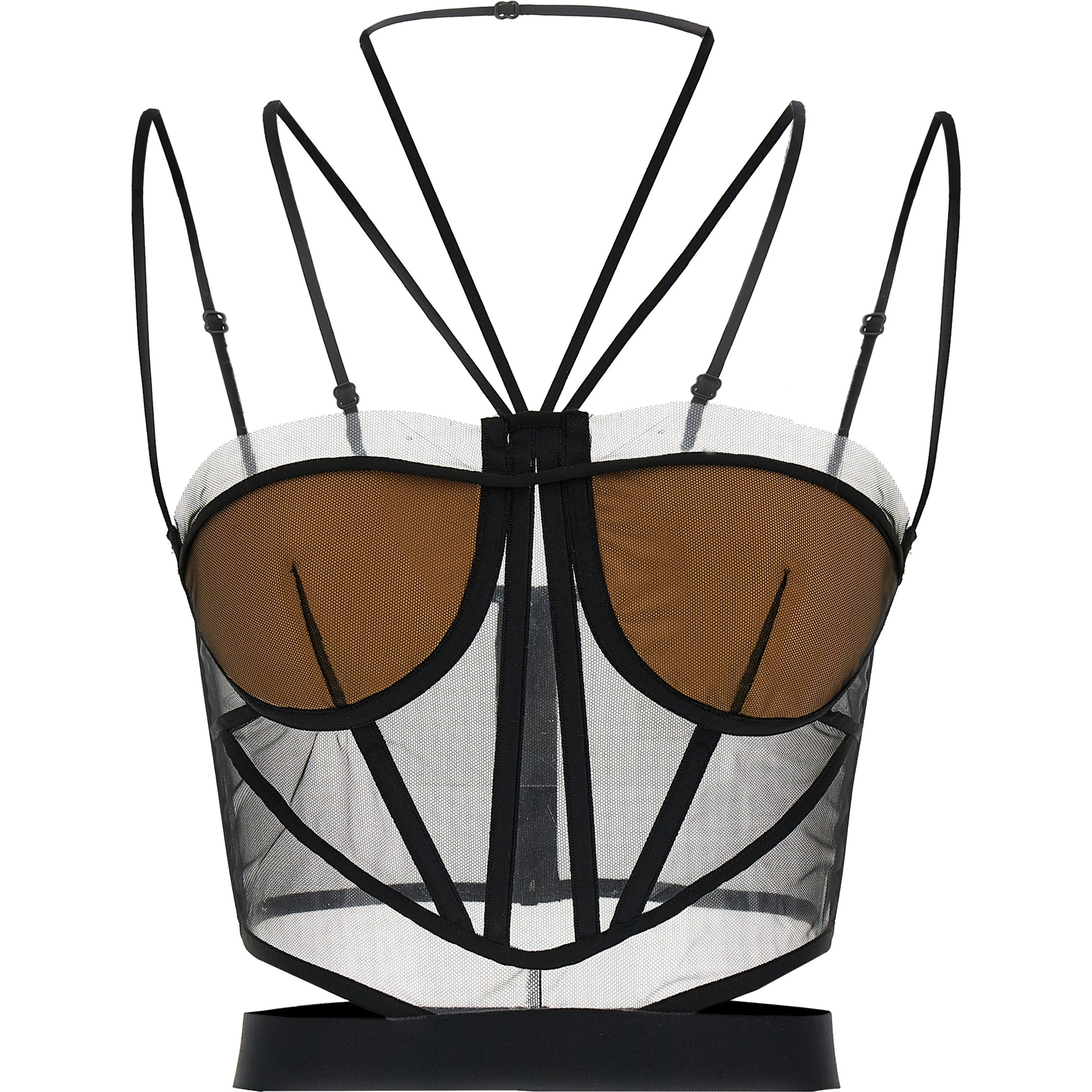 Black Polyamide Tank Tops