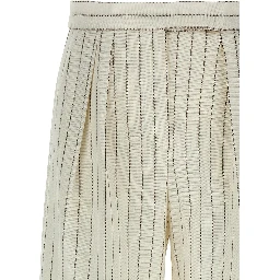 White Cotton Casual Pants