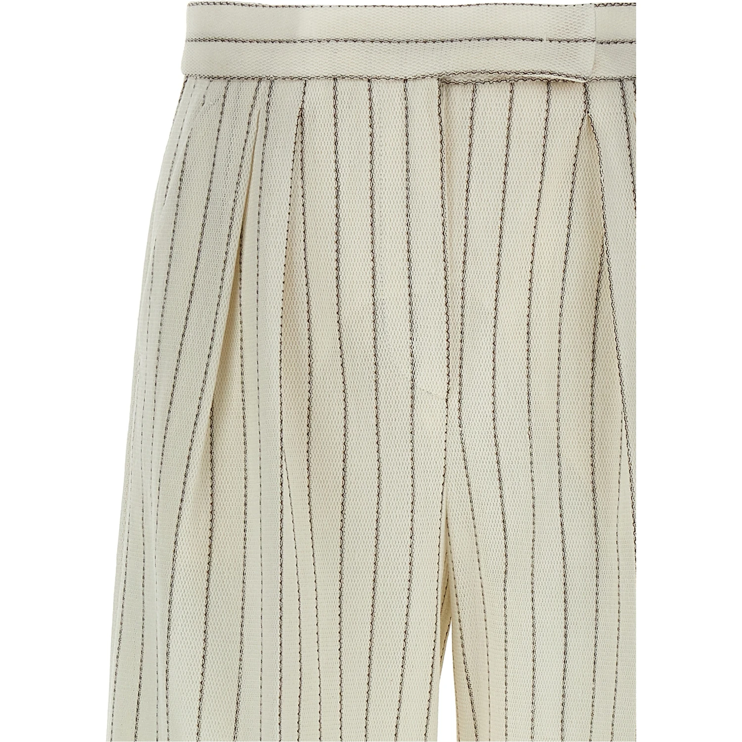 White Cotton Casual Pants