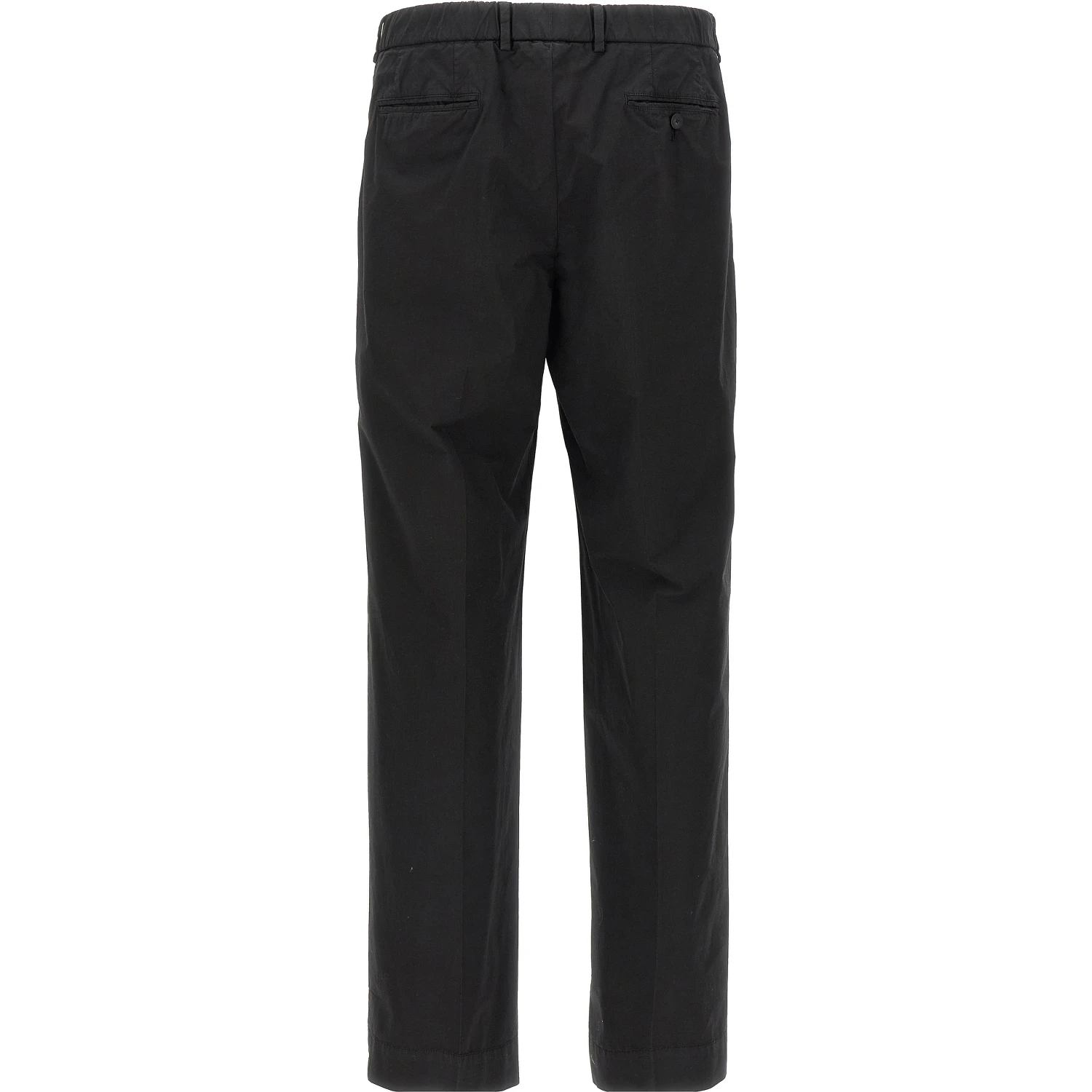 Black Cotton Casual Pants