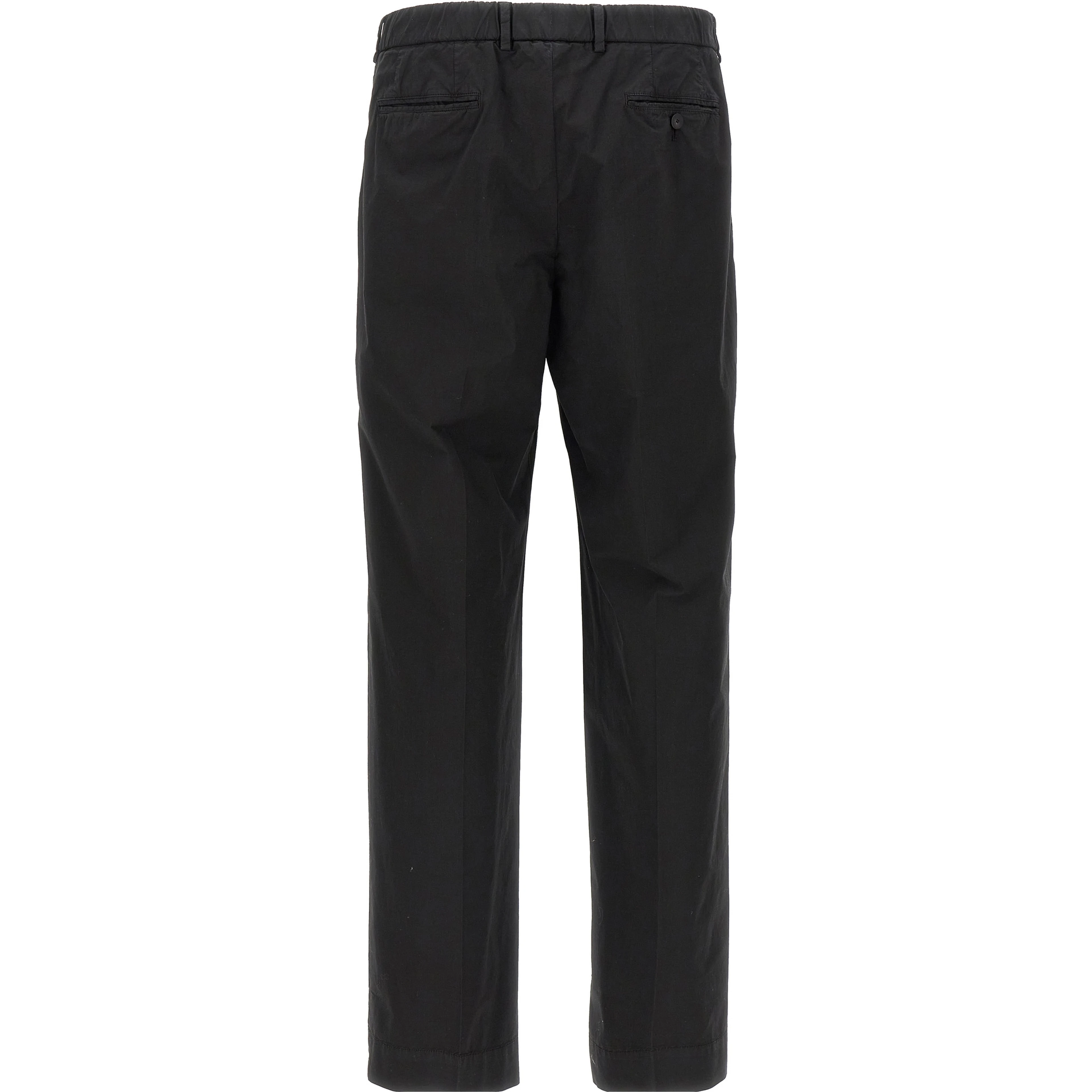 Black Cotton Casual Pants