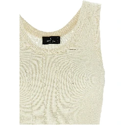 White Silk Sleeveles T-Shirt