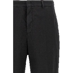 Black Cotton Casual Pants