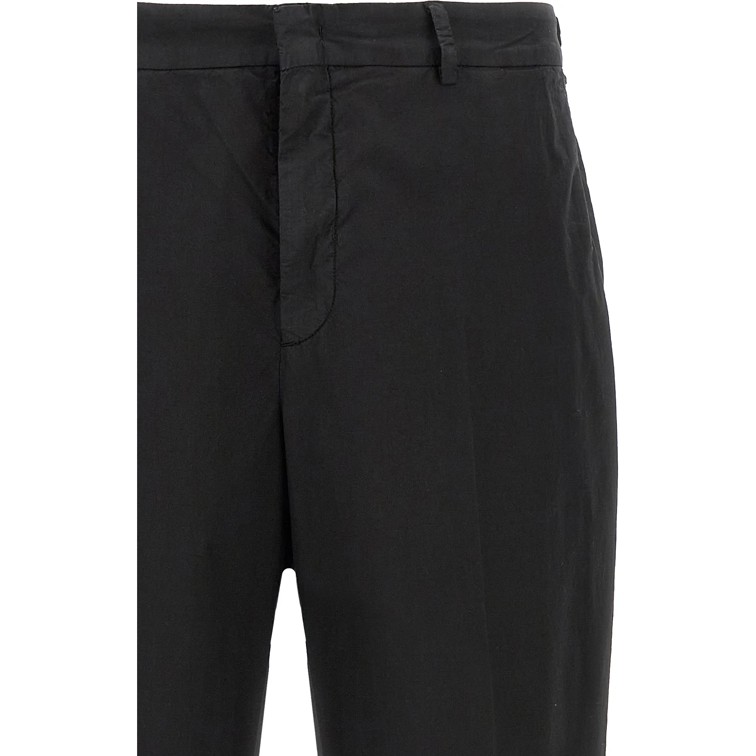 Black Cotton Casual Pants