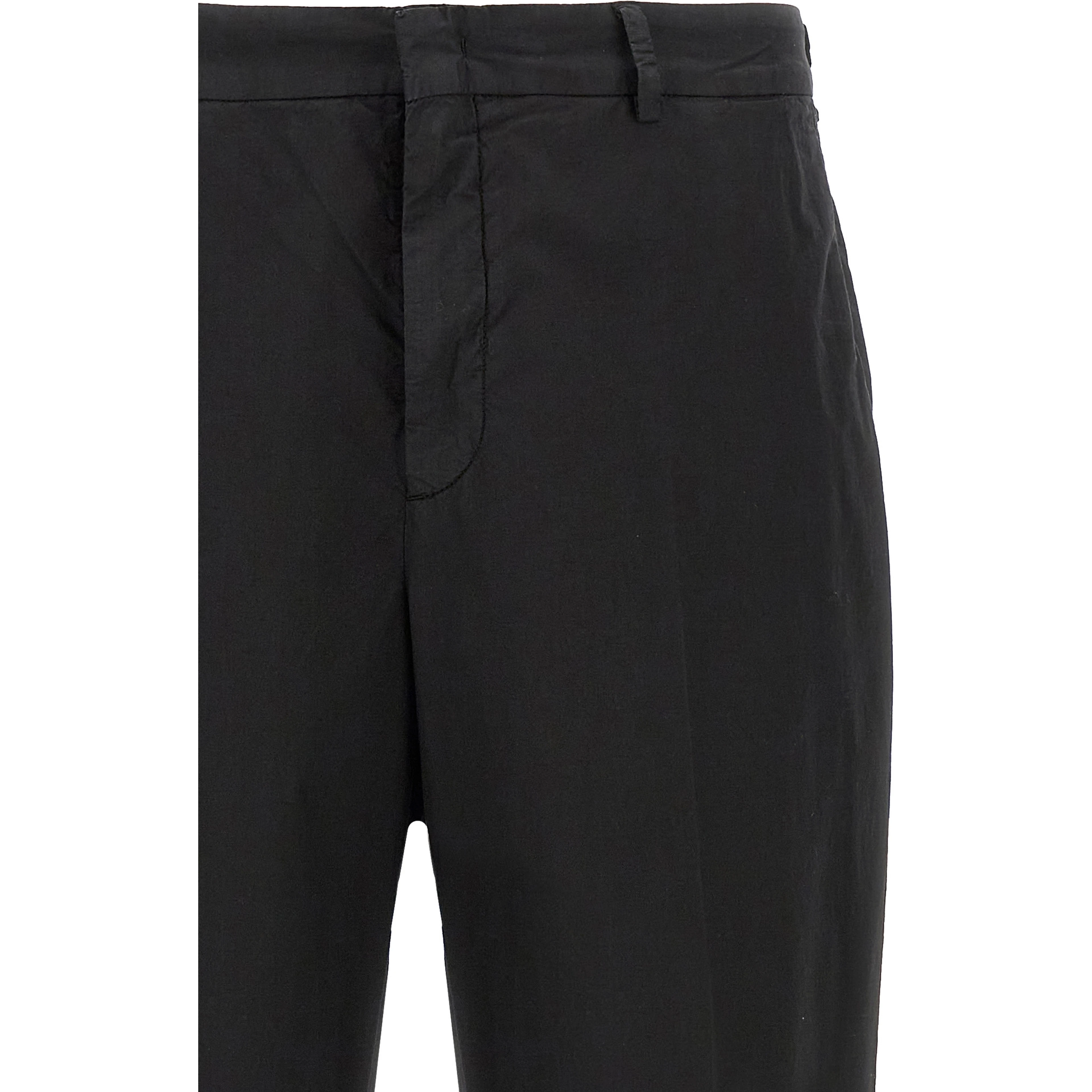 Black Cotton Casual Pants