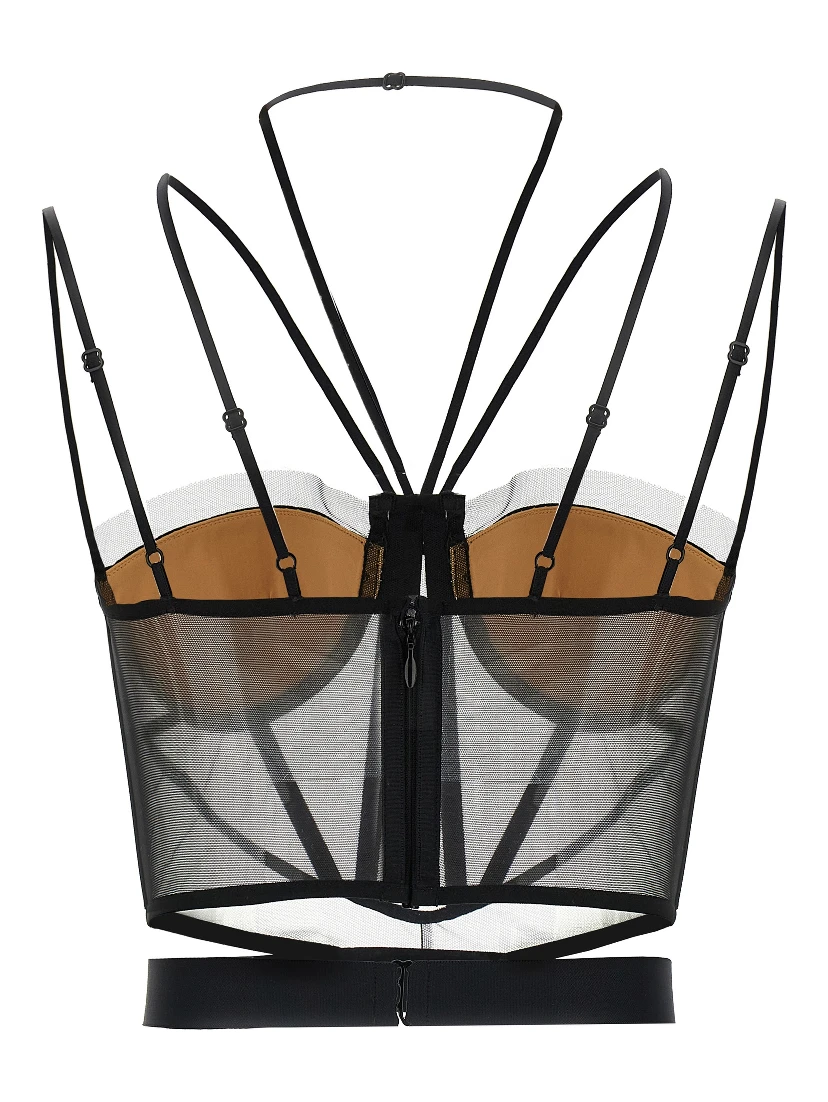 Black Polyamide Tank Tops