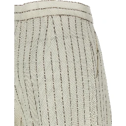 White Cotton Casual Pants
