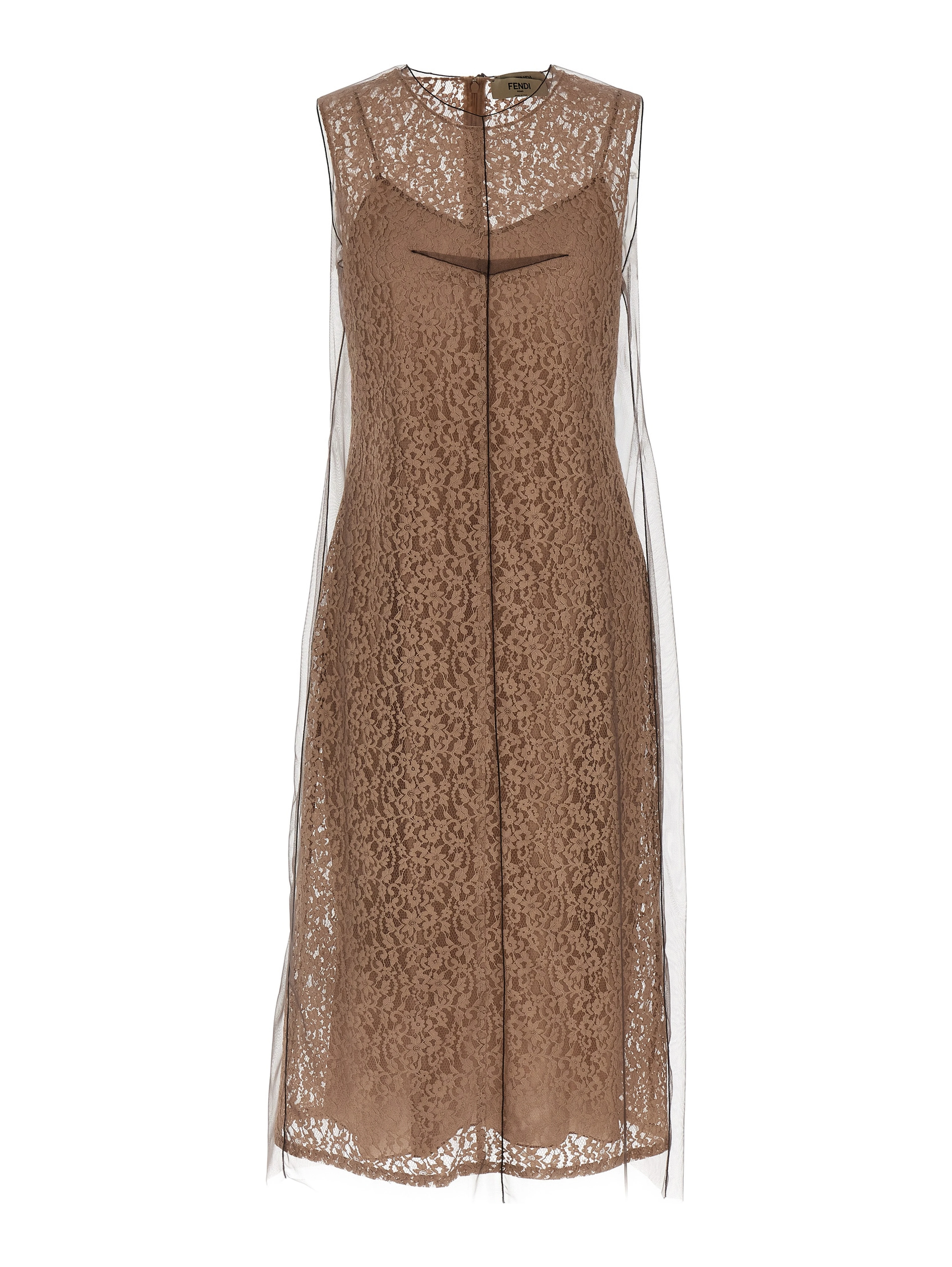 Beige Cotton Midi Dress