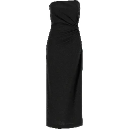Black Virgin Wool Long Dress