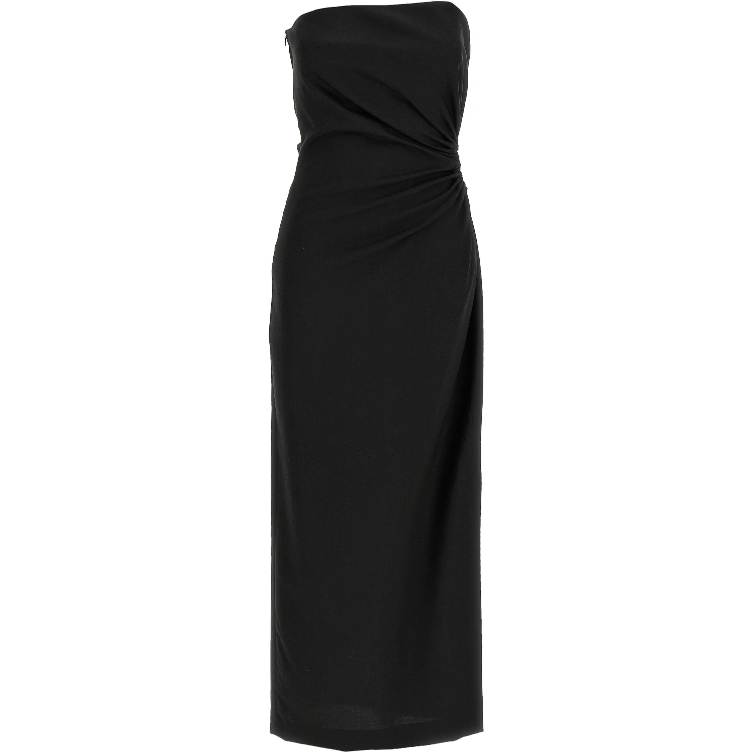 Black Virgin Wool Long Dress