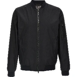 Black Polyester Bomber
