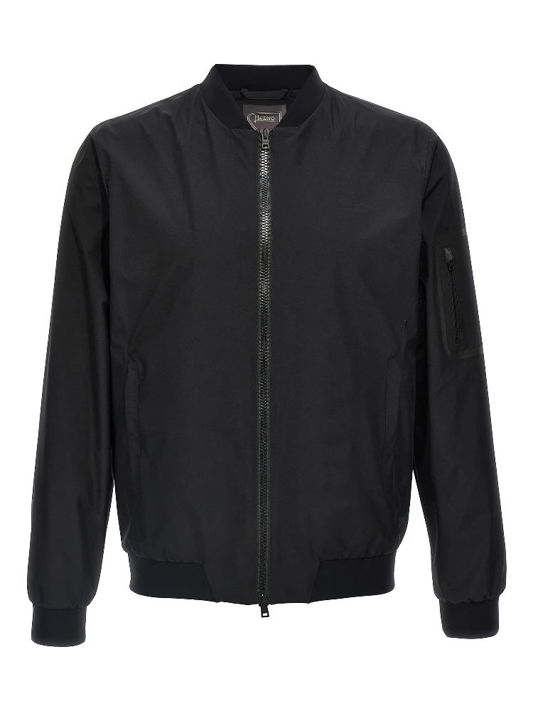 Black Polyester Bomber