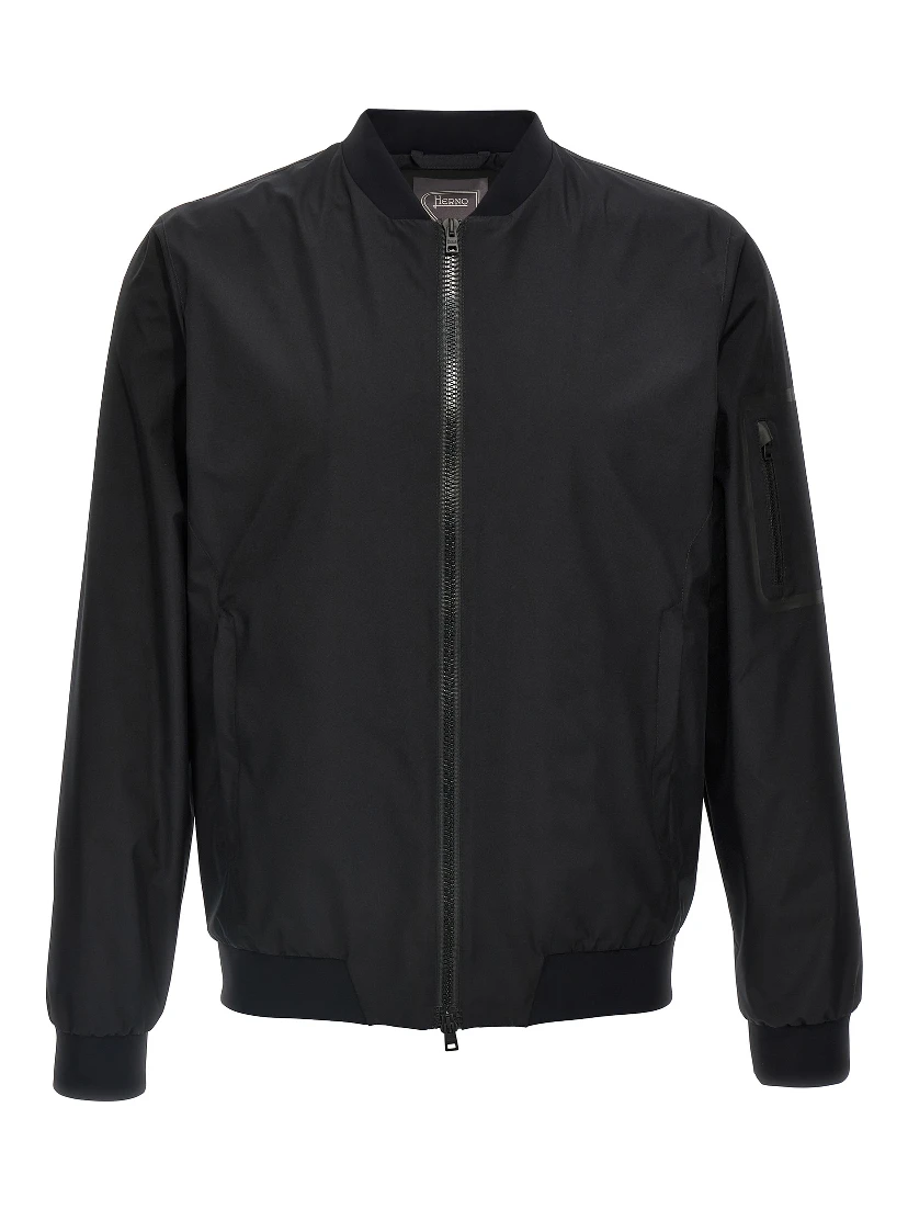 Black Polyester Bomber