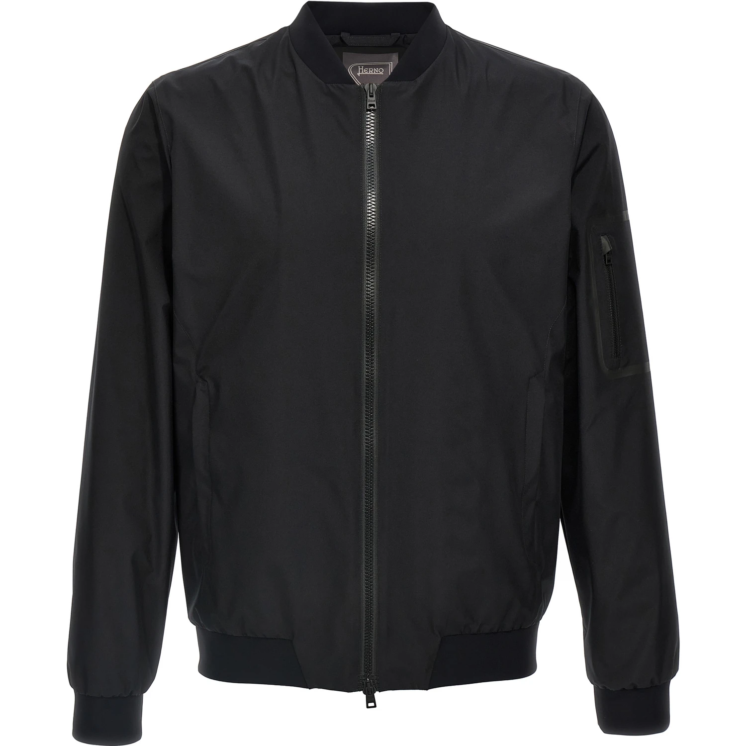 Black Polyester Bomber