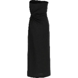 Black Virgin Wool Long Dress