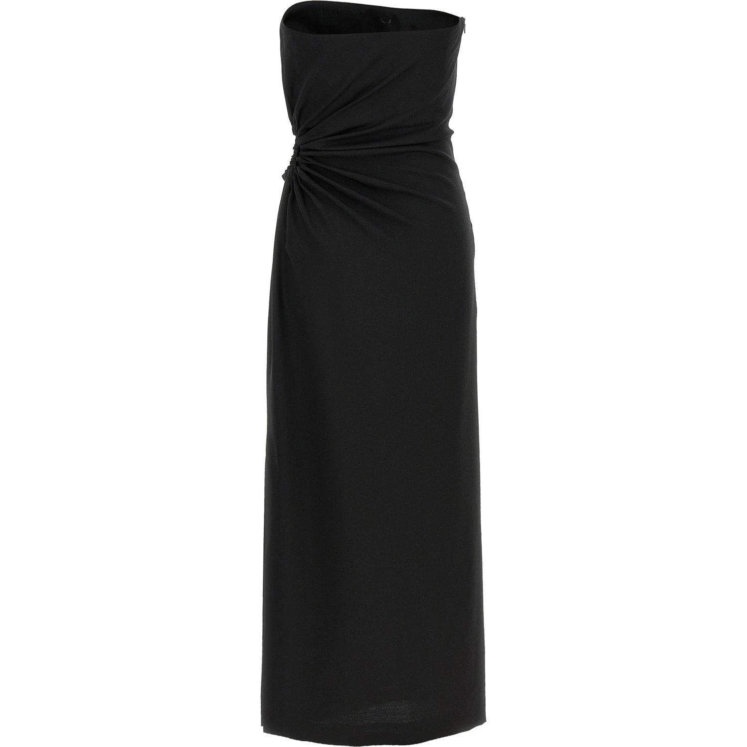 Black Virgin Wool Long Dress