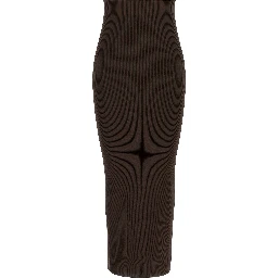 Brown Viscose Mini Skirt