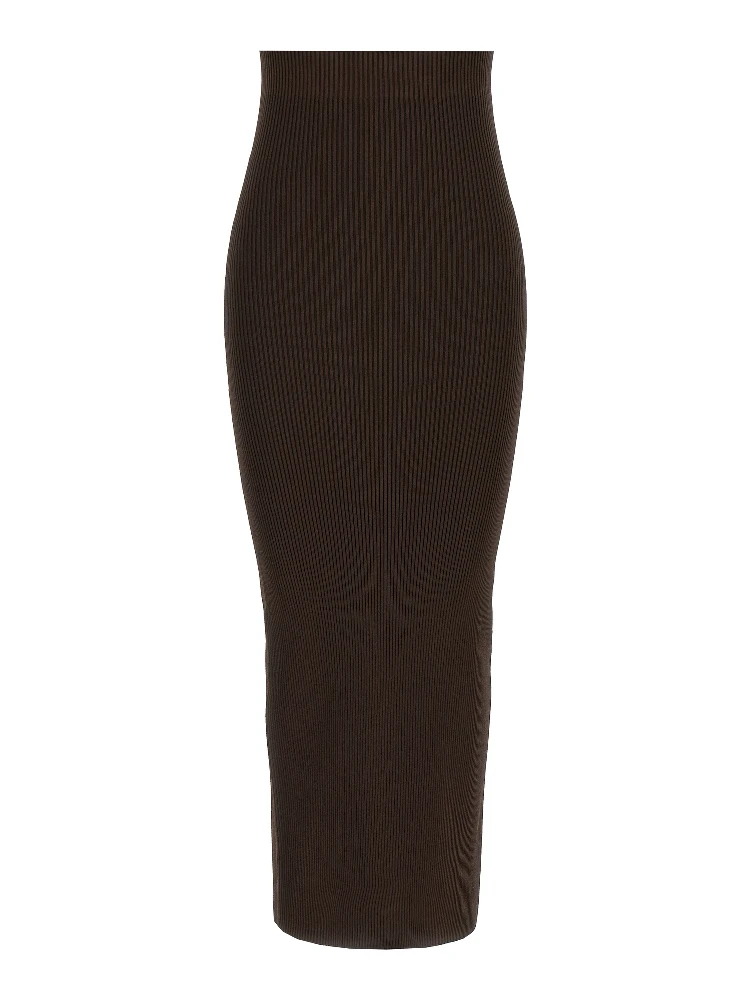 Brown Viscose Mini Skirt
