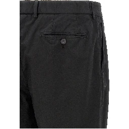 Black Cotton Casual Pants