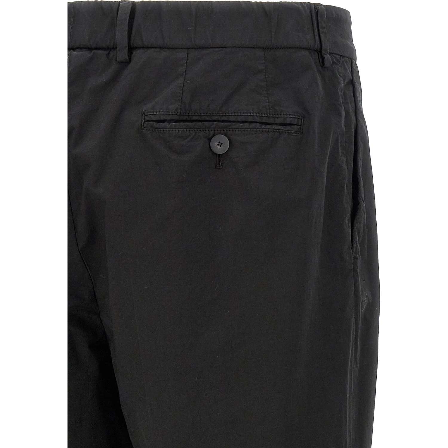 Black Cotton Casual Pants