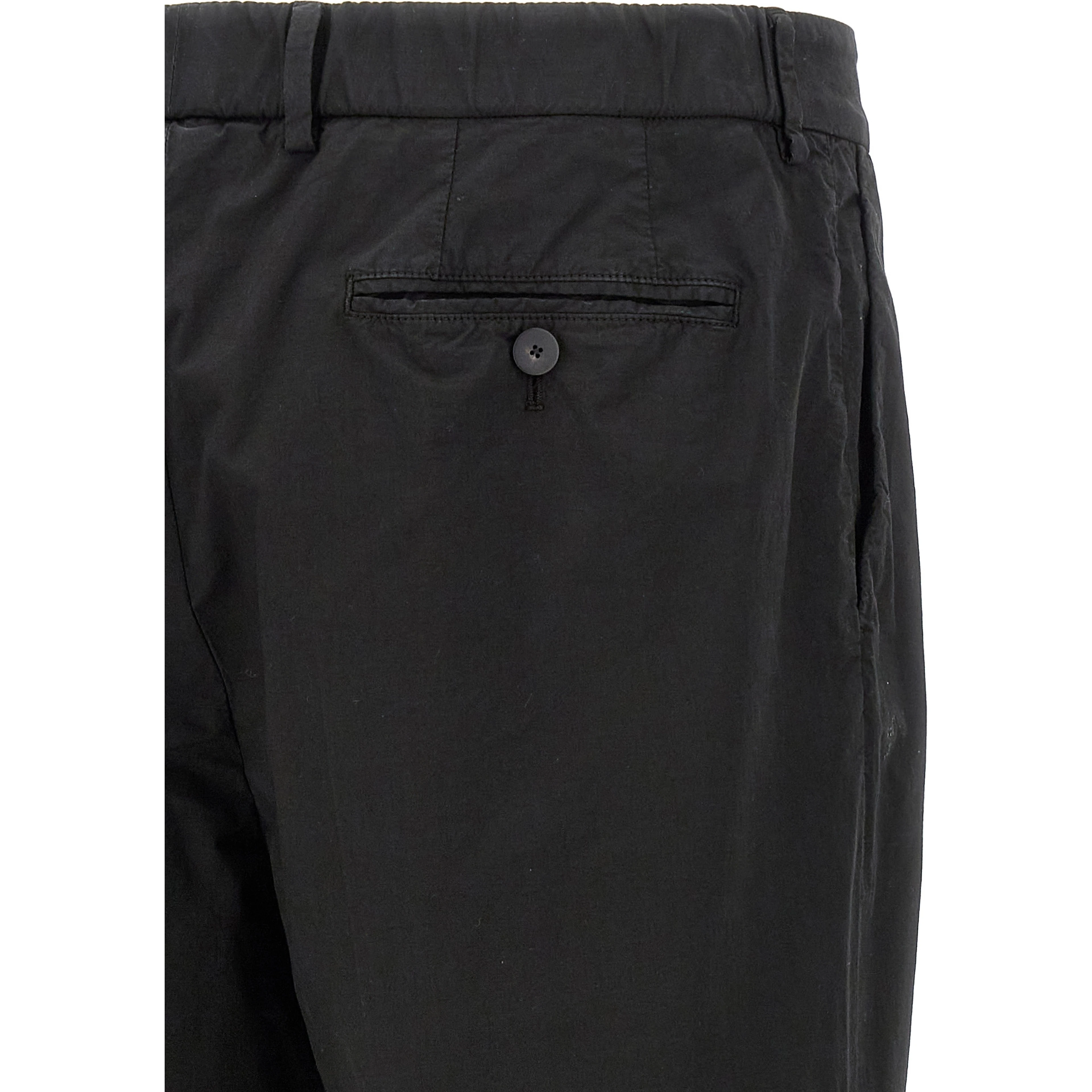 Black Cotton Casual Pants