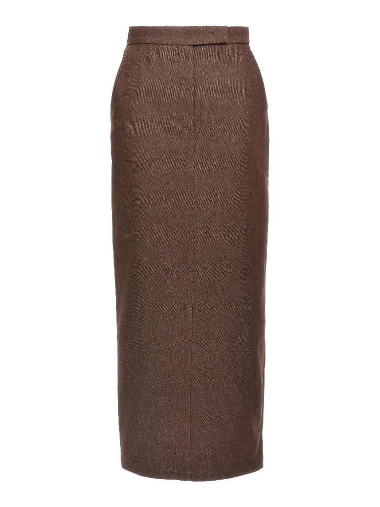 Brown Cotton Mini Skirt