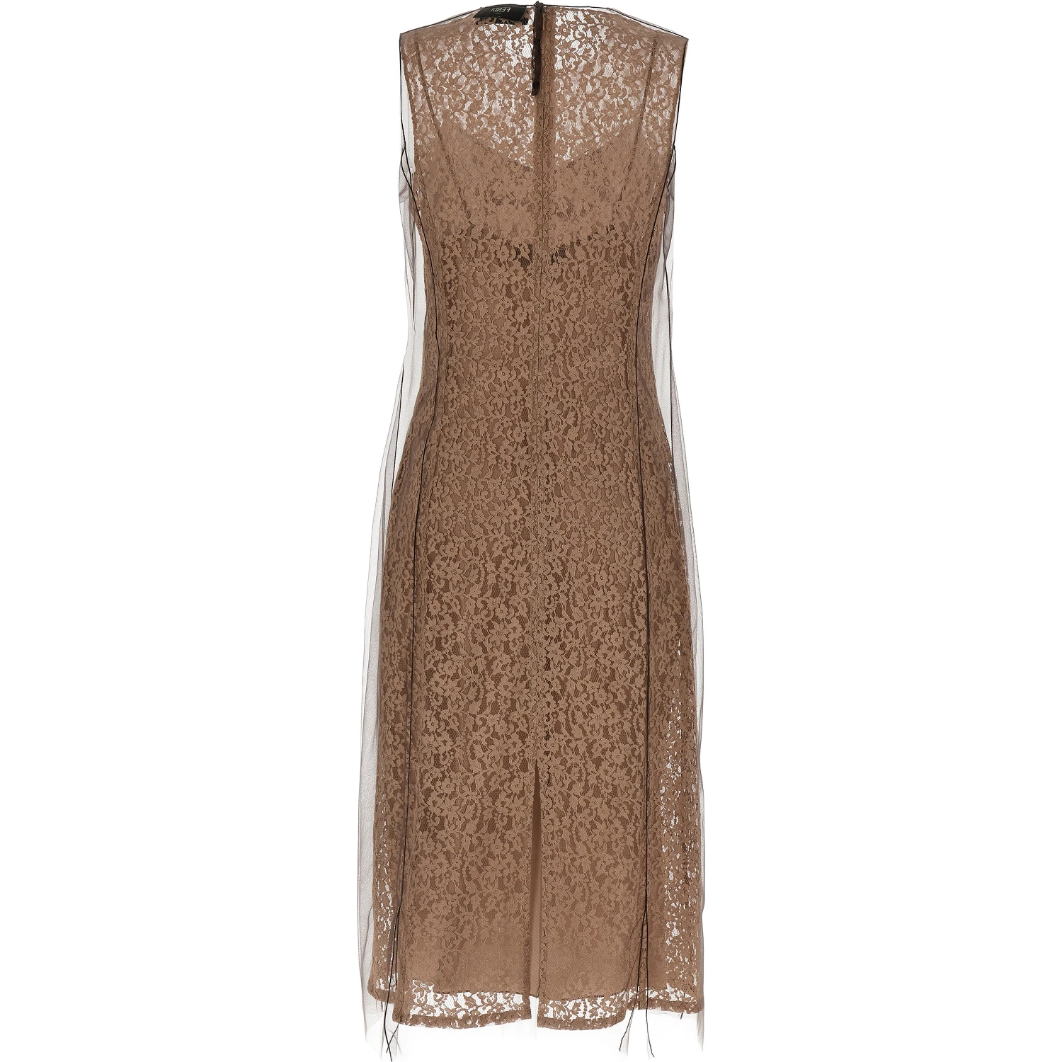 Beige Cotton Midi Dress