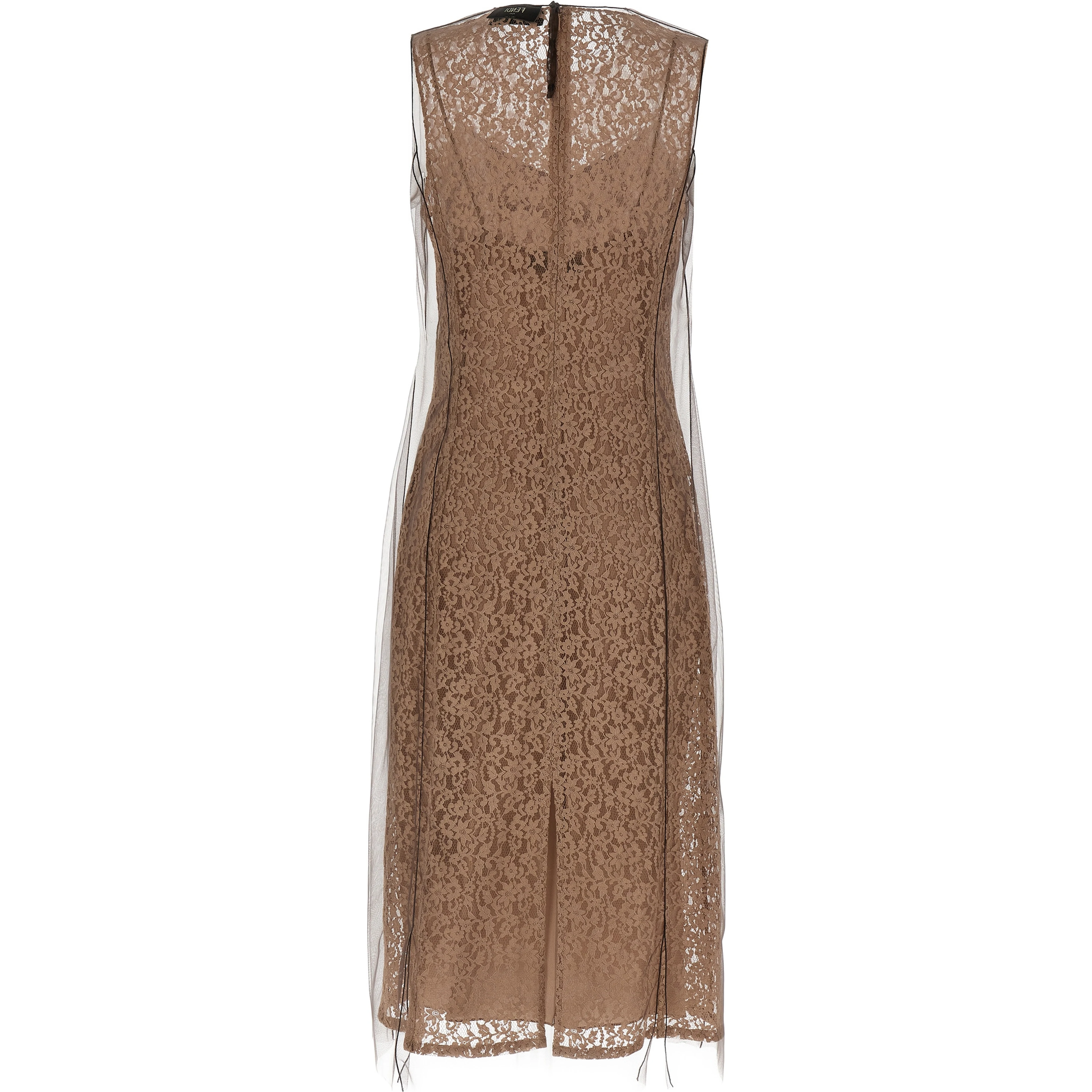 Beige Cotton Midi Dress