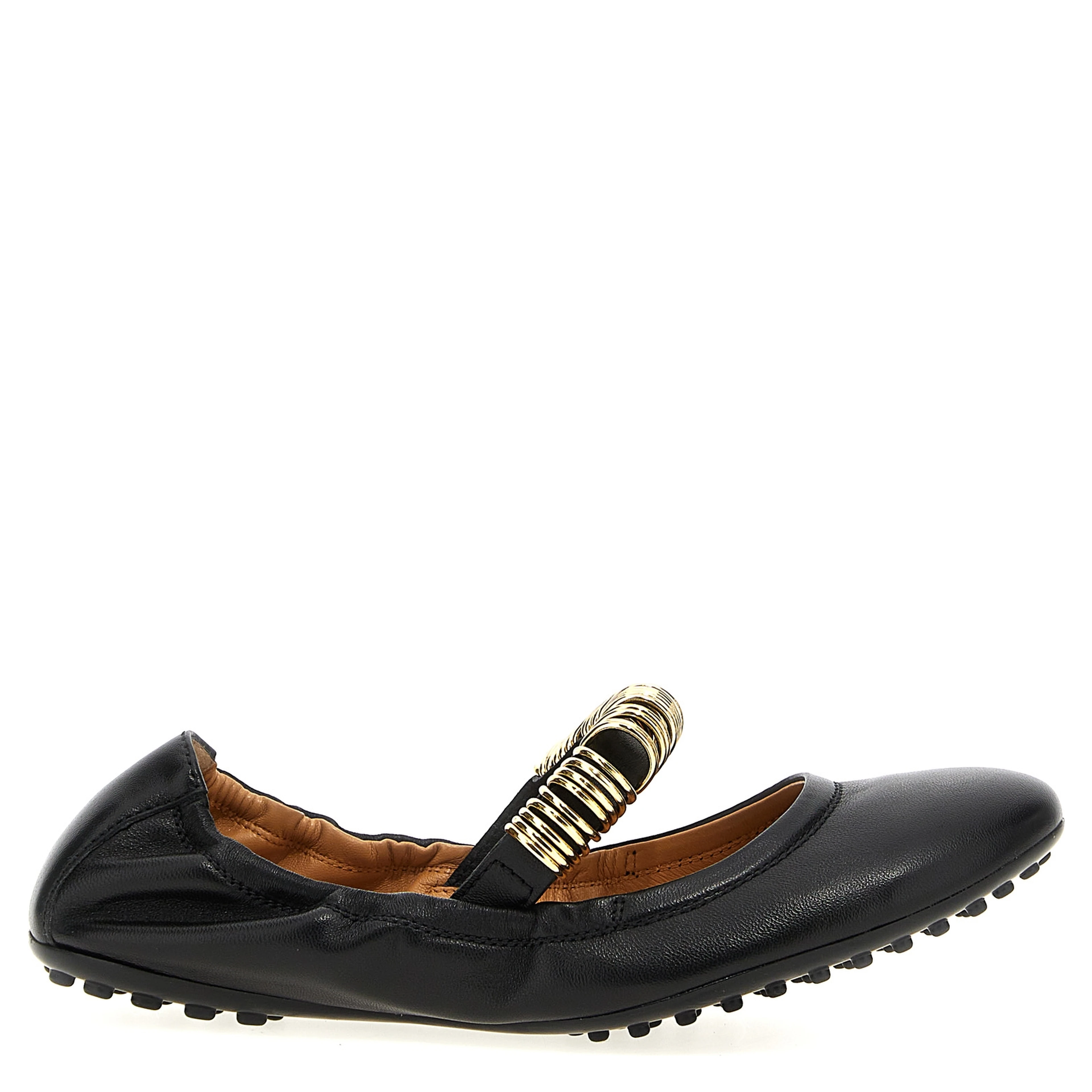 Black Lamb Leather Ballet Flats