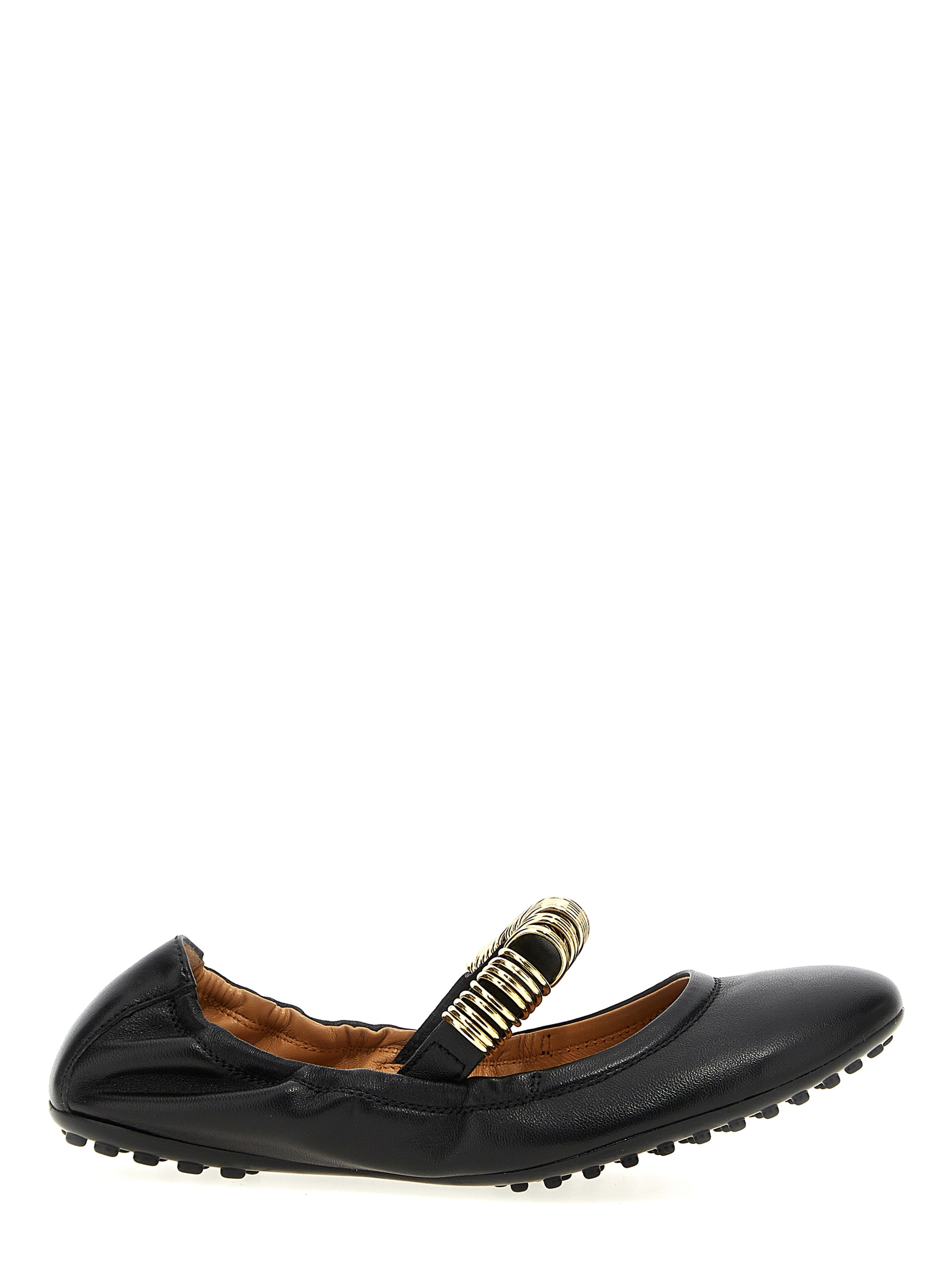 Black Lamb Leather Ballet Flats