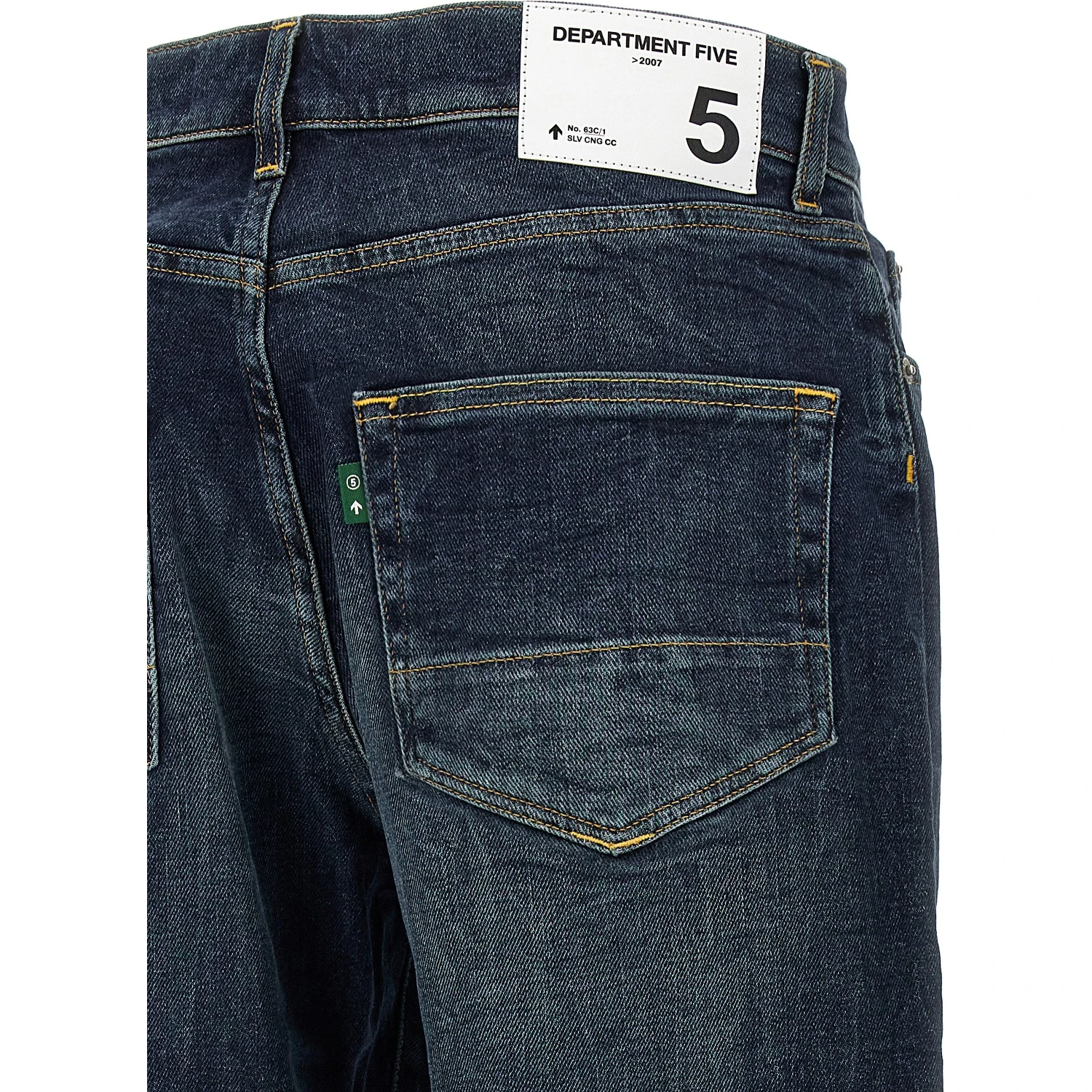 Blue Cotton Straight-Leg Jeans
