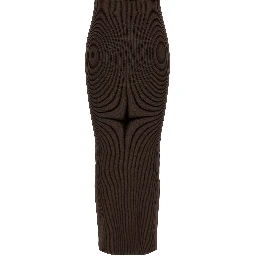 Brown Viscose Mini Skirt