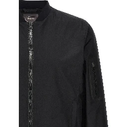 Black Polyester Bomber