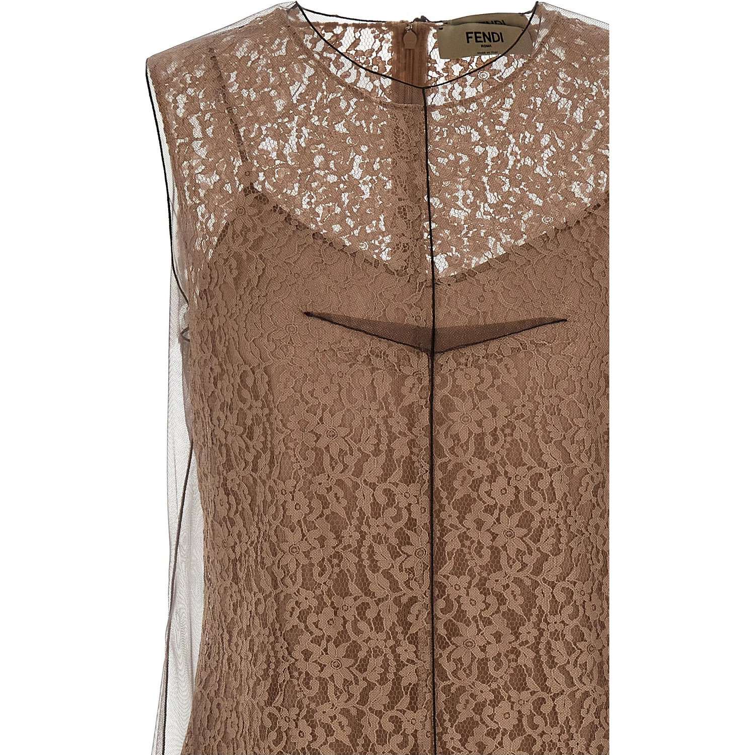 Beige Cotton Midi Dress
