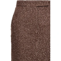 Brown Cotton Mini Skirt