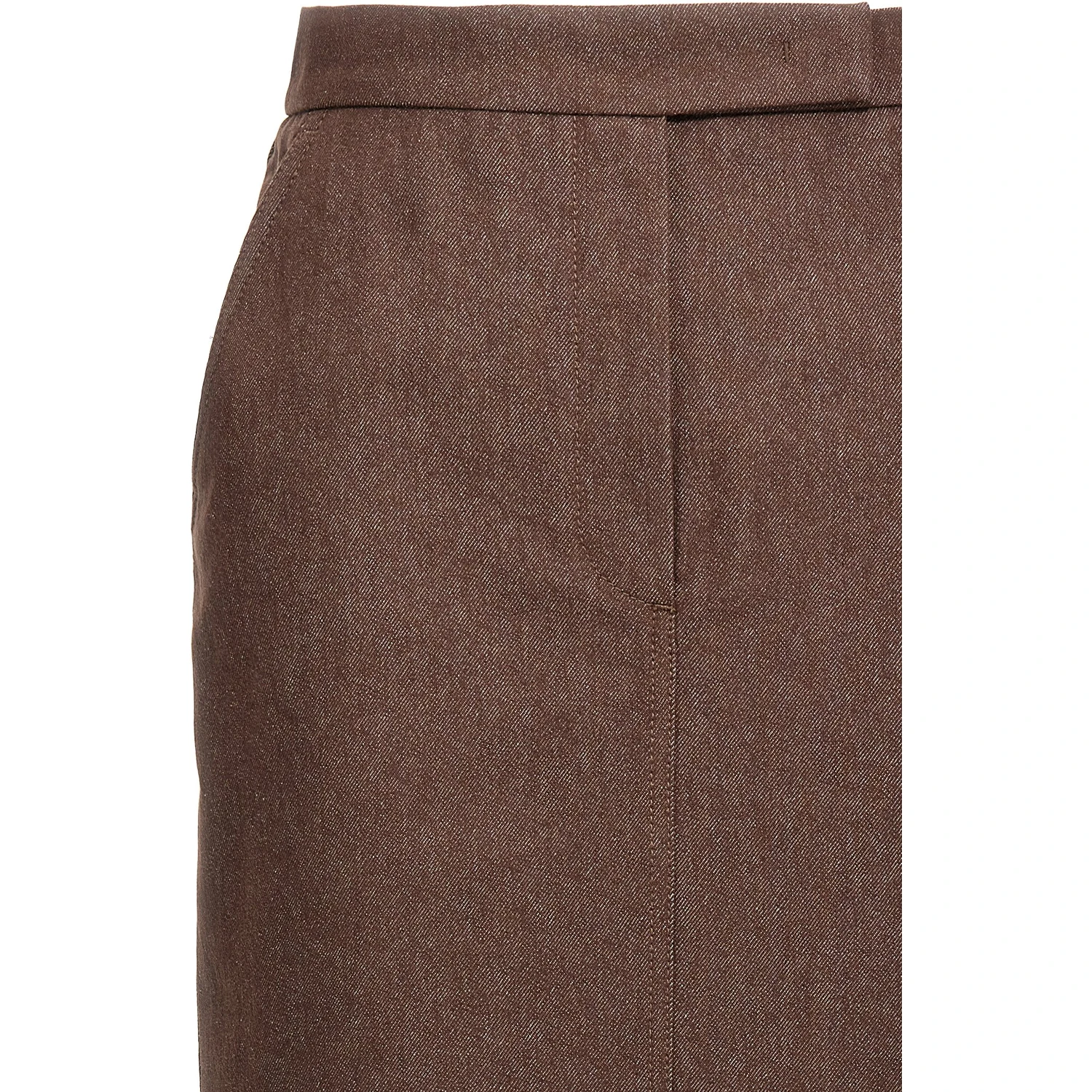Brown Cotton Mini Skirt