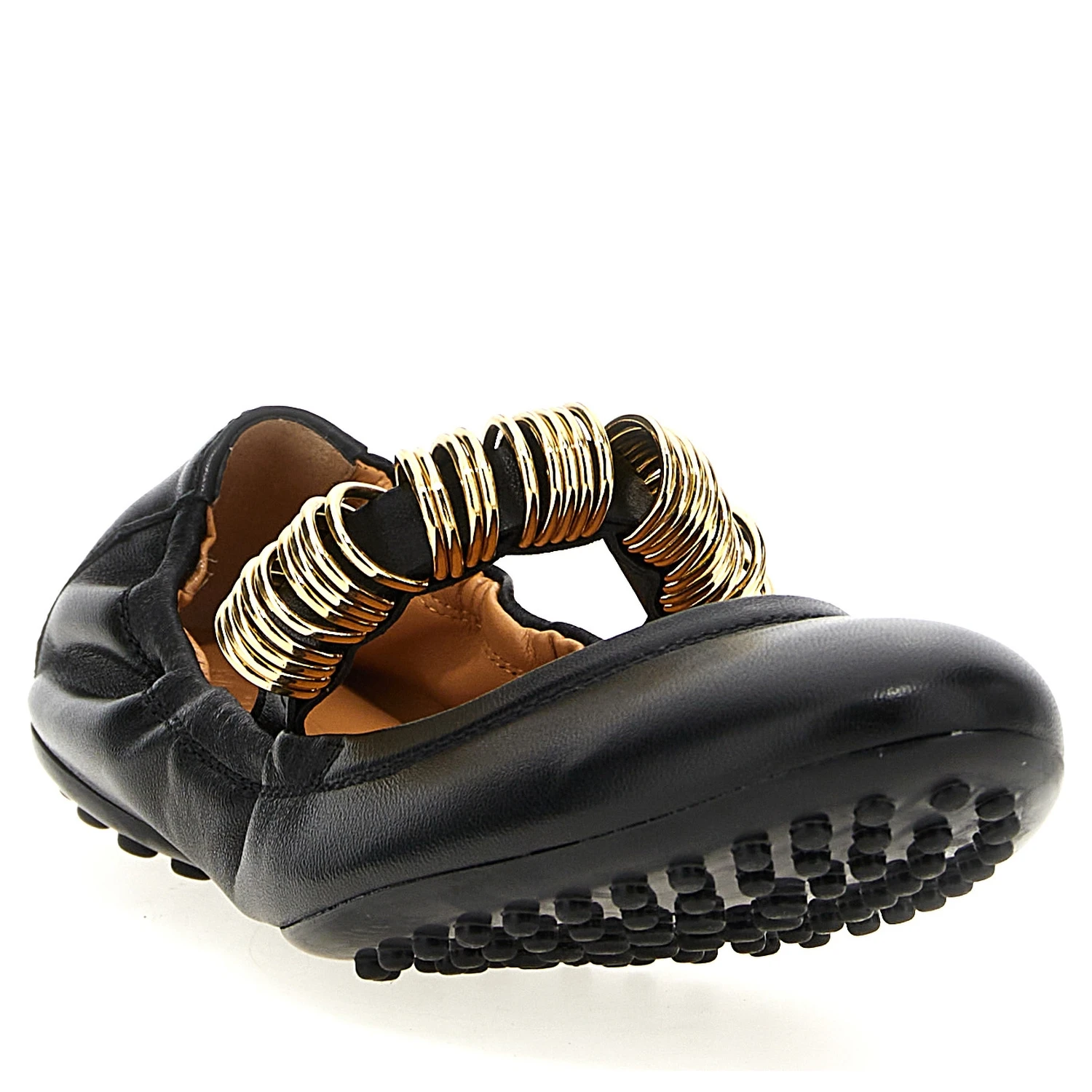 Black Lamb Leather Ballet Flats