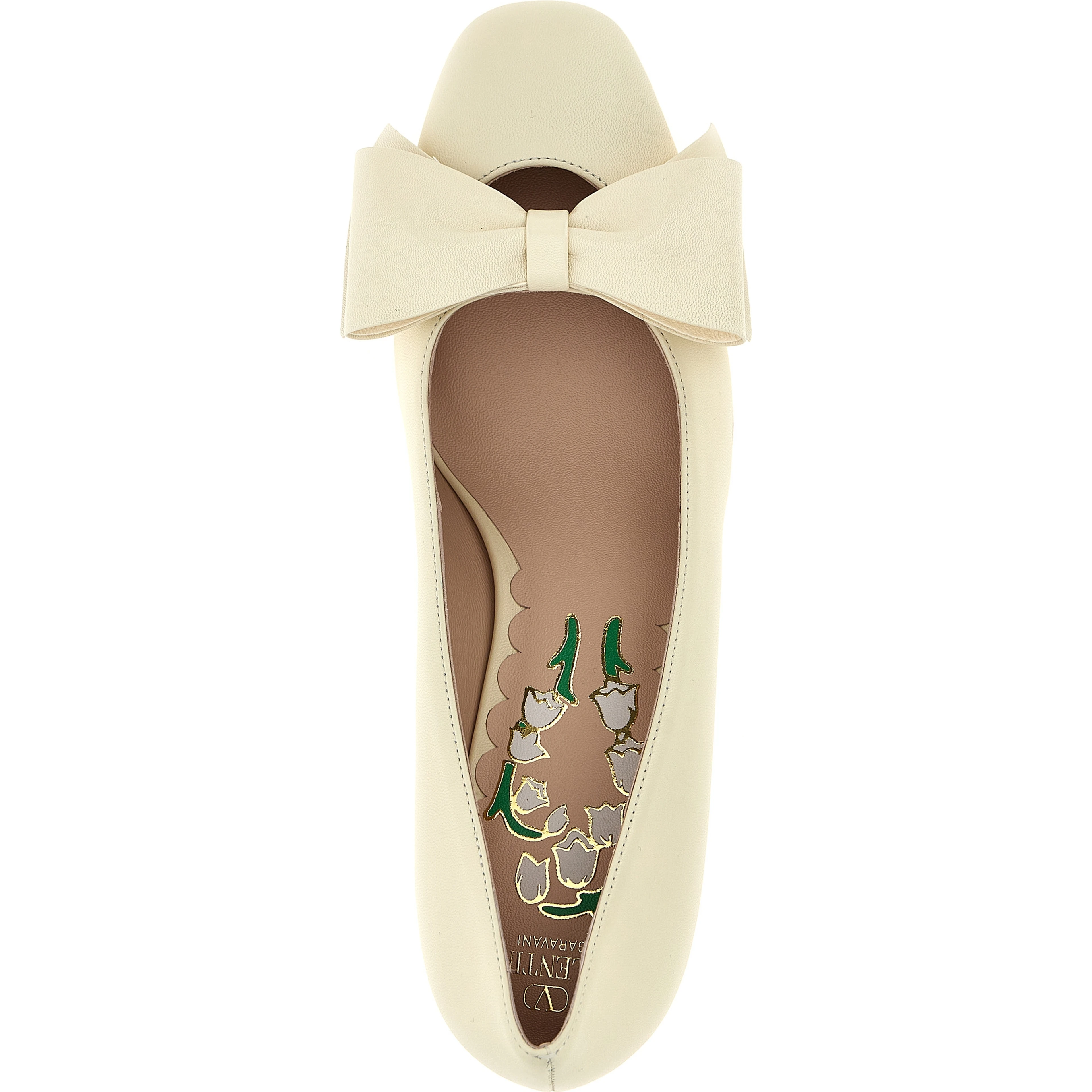 White Goatskin Mid Heel Pumps