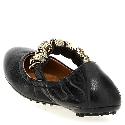 Black Lamb Leather Ballet Flats