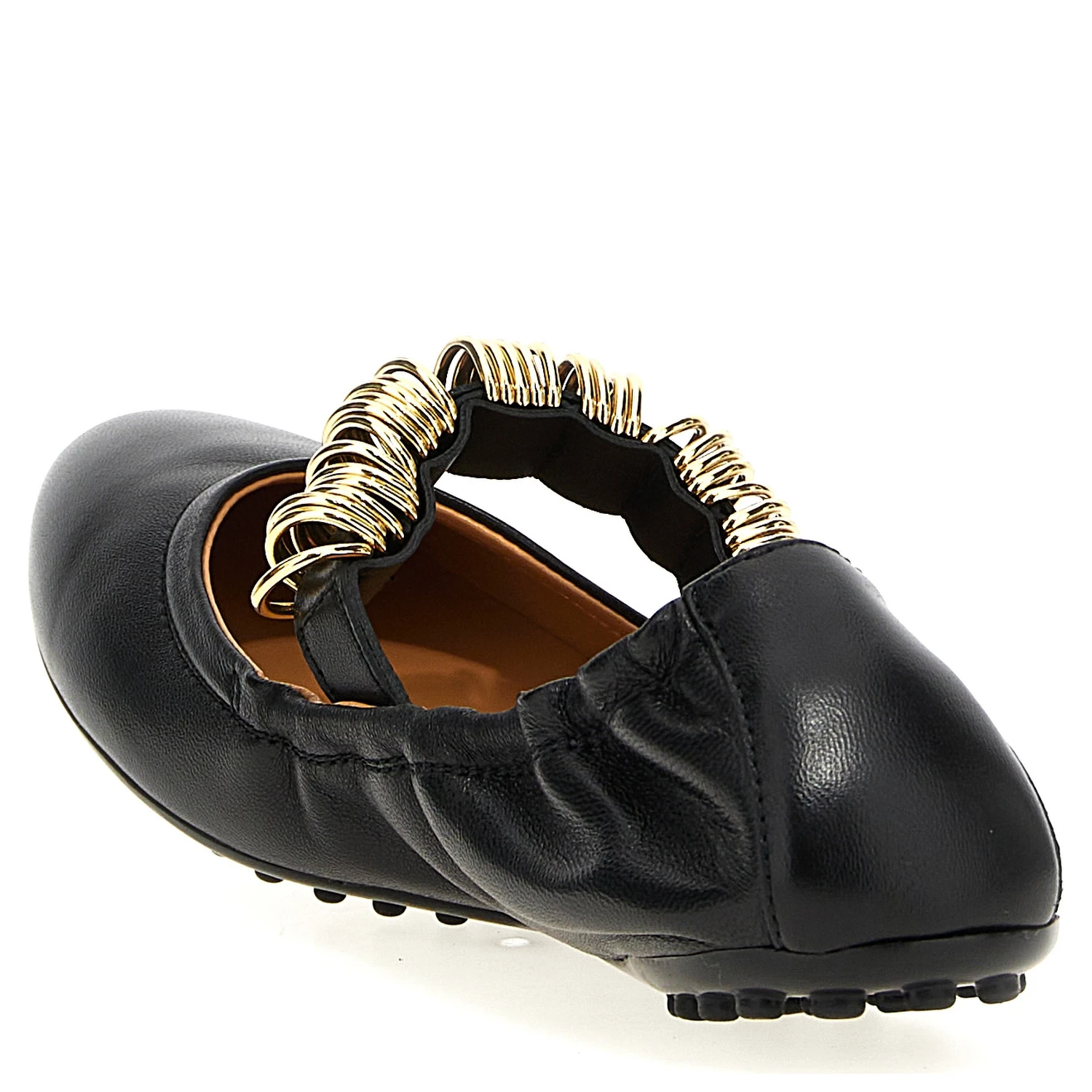 Black Lamb Leather Ballet Flats