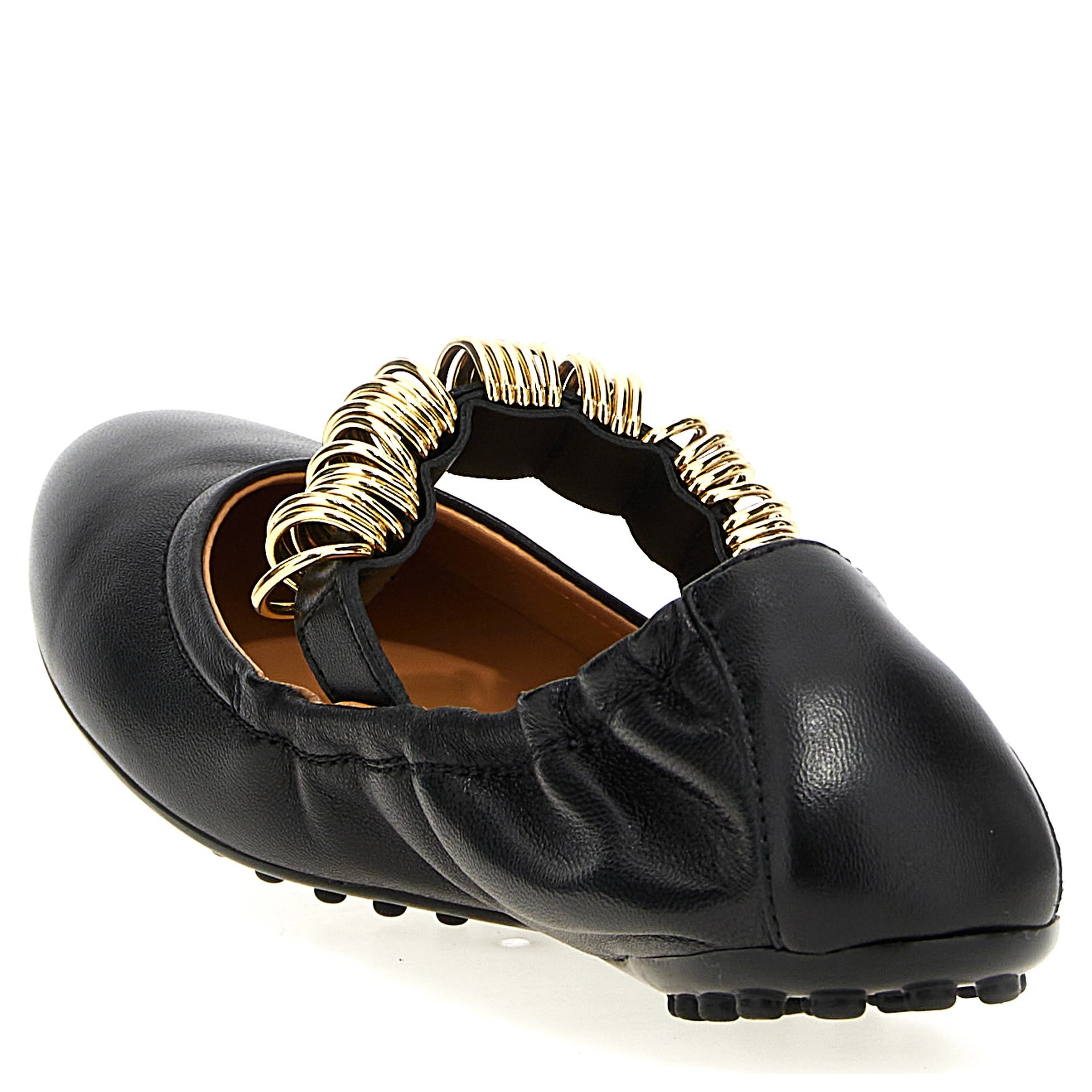 Black Lamb Leather Ballet Flats