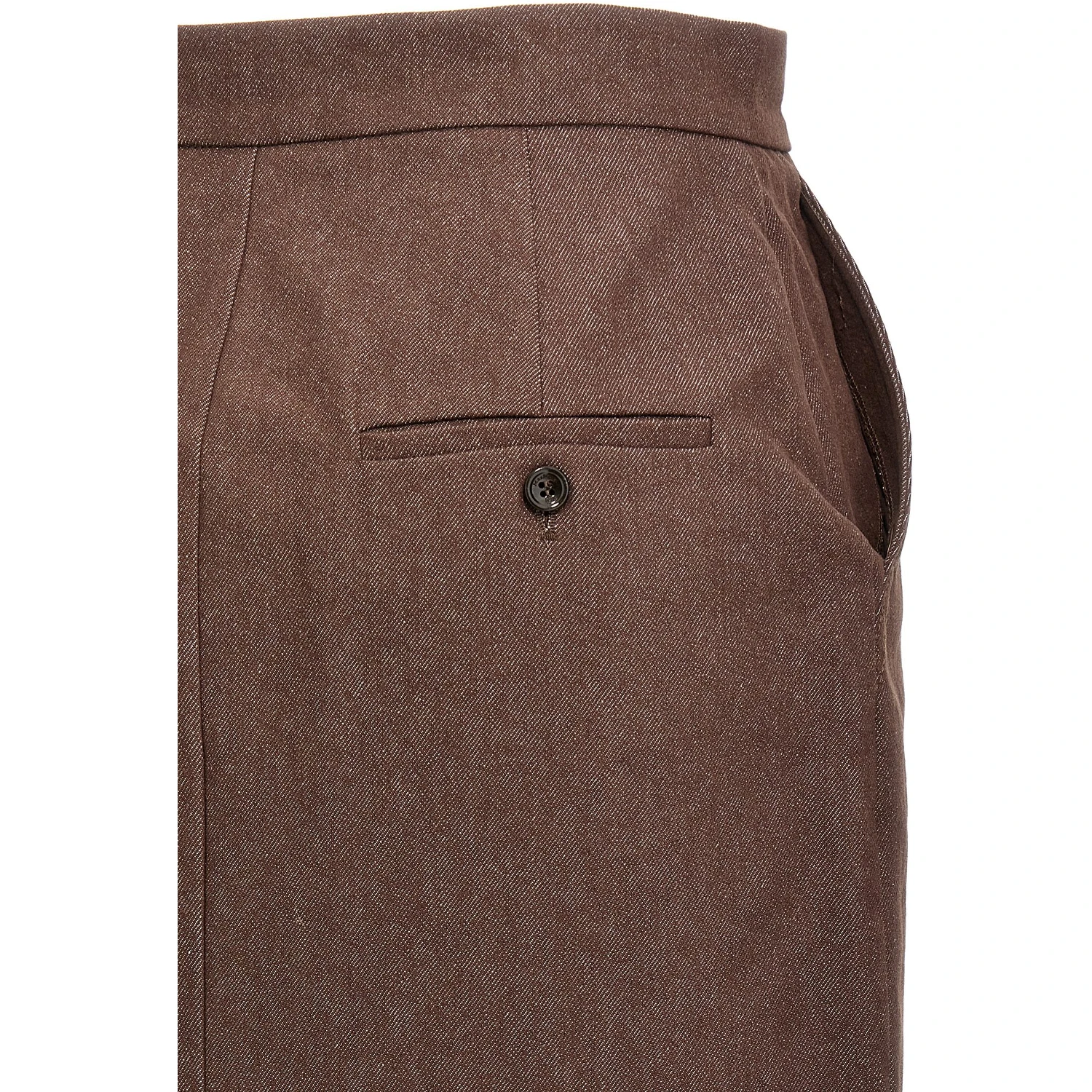 Brown Cotton Mini Skirt