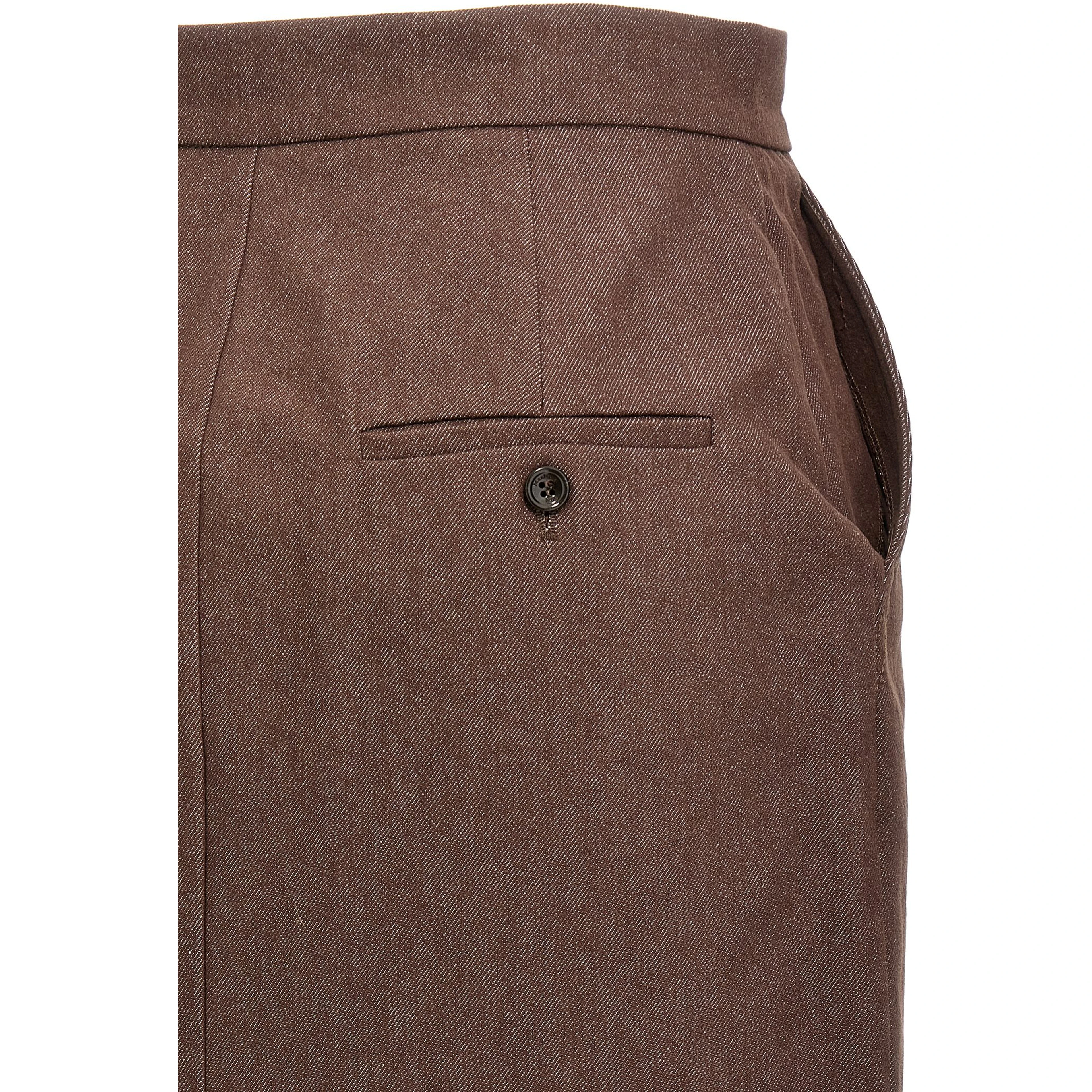 Brown Cotton Mini Skirt