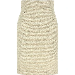 Beige Cotton Midi Skirt