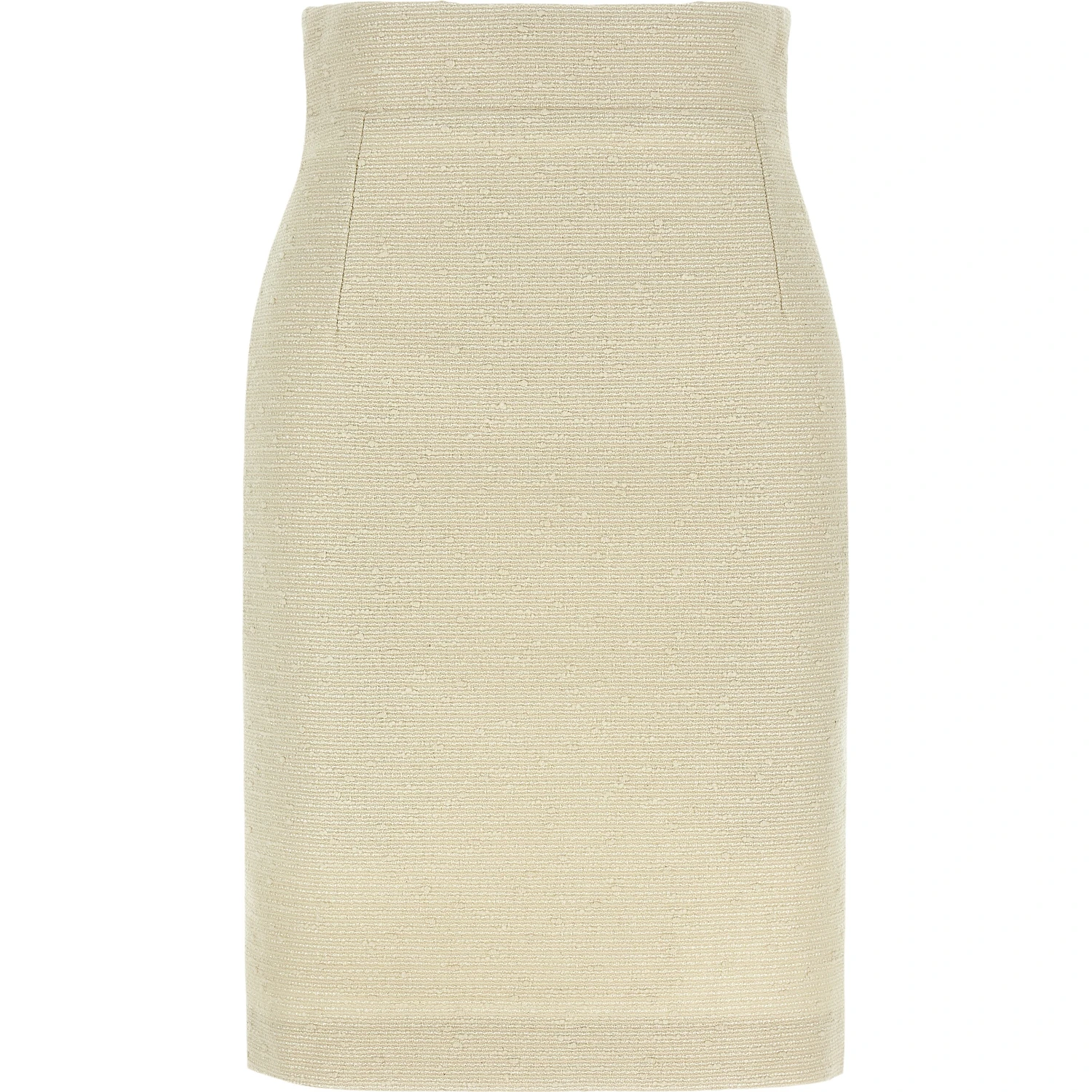 Beige Cotton Midi Skirt