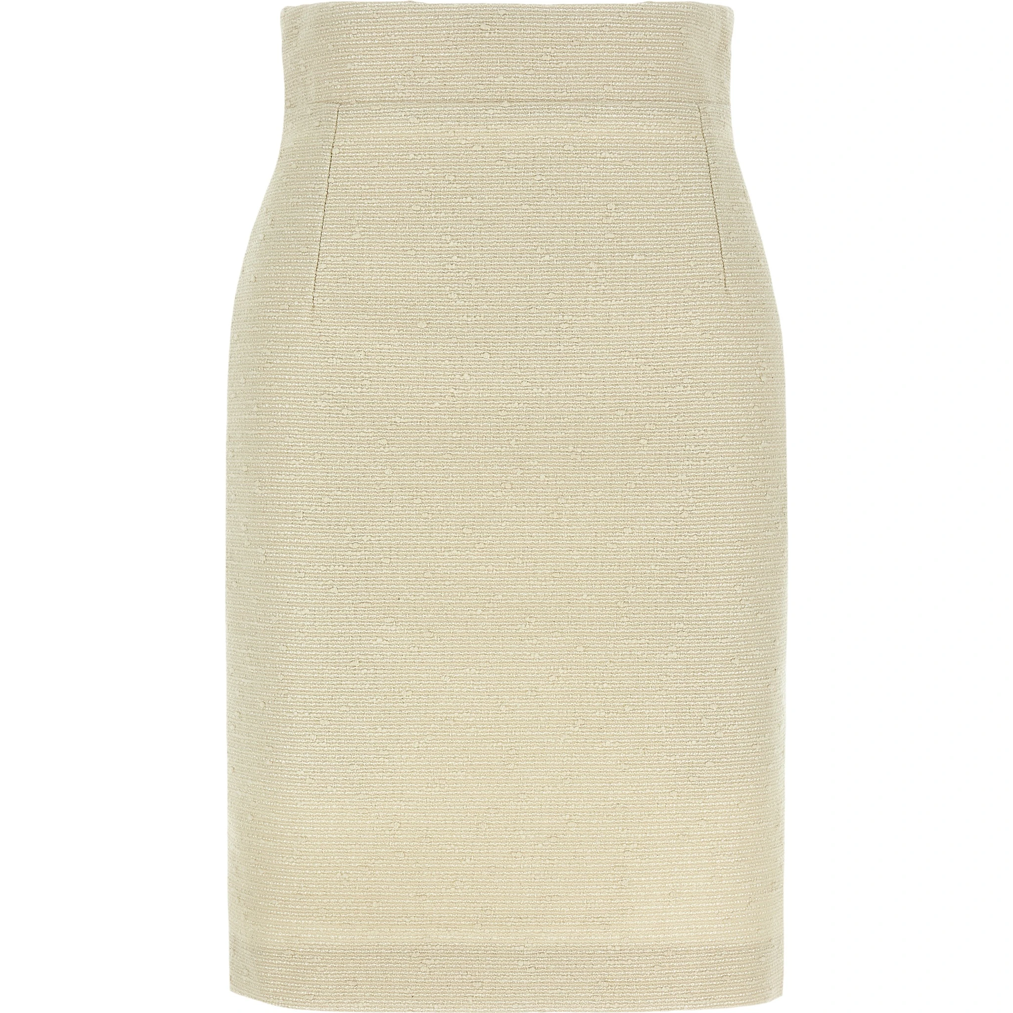 Beige Cotton Midi Skirt