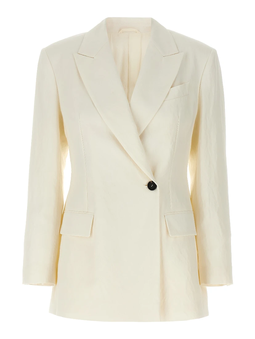 White Straw Blazer